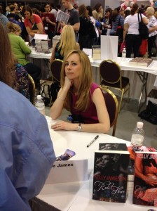 At the Giant Book Fair. I can't decide if I look pensive or sneaky here. (Great to see so many of you there!)
